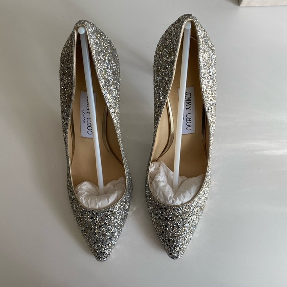 **SOLD** NWT Jimmy Choo Romy 85 Glitter Pumps Size - Picture 8 of 8